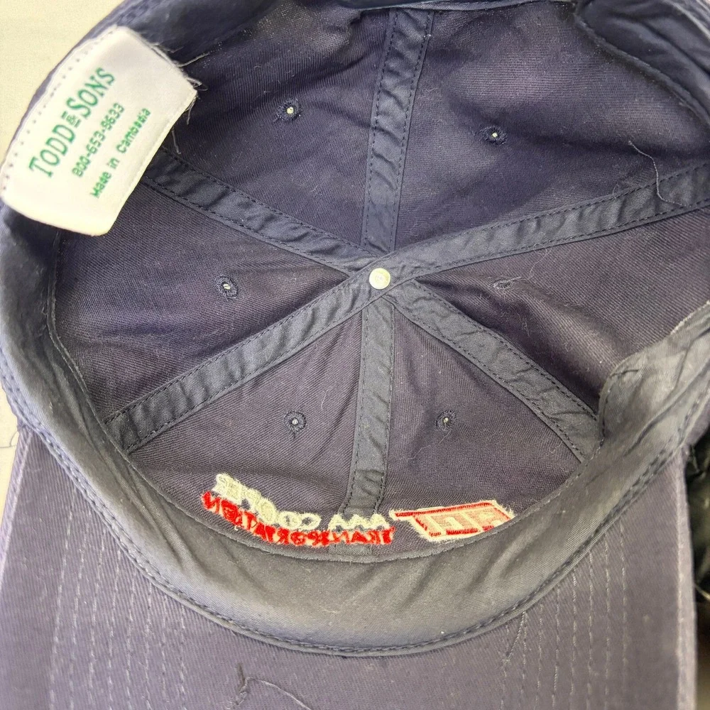 Todd & Sons Hat AAA Cooper Transportation Mens OSFA Navy Blue Snapback Cap